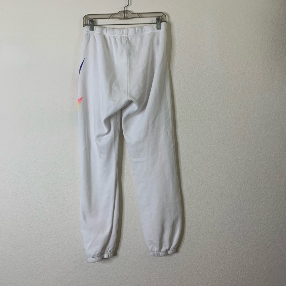 Aviator nation Womens white rainbow bolt sweatpants L - Picture 6 of 14